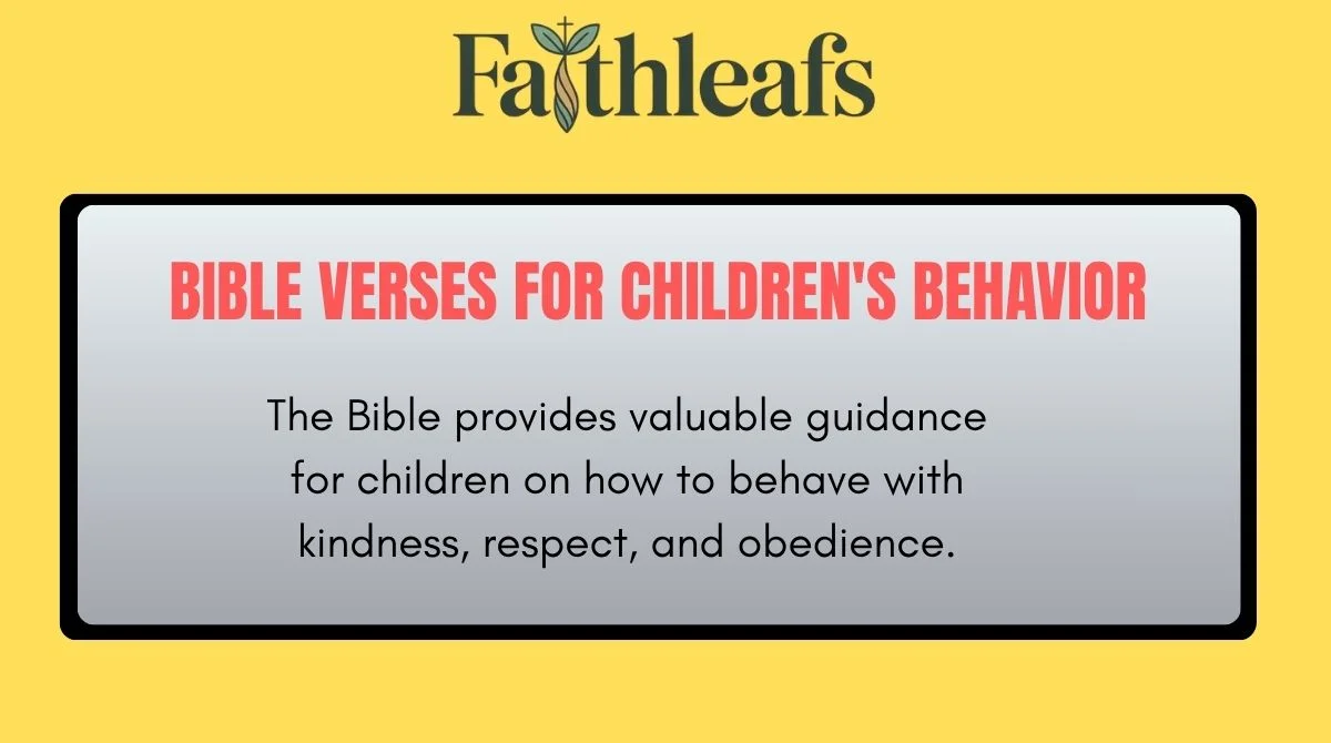 Bible Verses for Children's Behavior