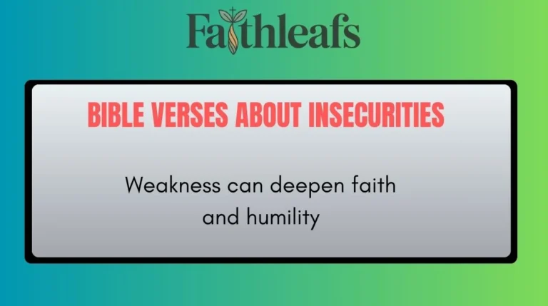 Bible Verses About Insecurities