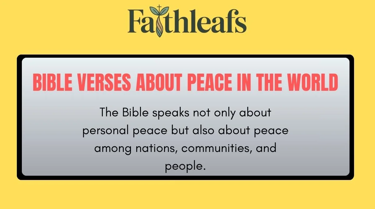 Bible Verses About Peace in the World