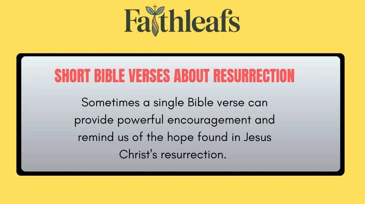 Short Bible Verses About Resurrection