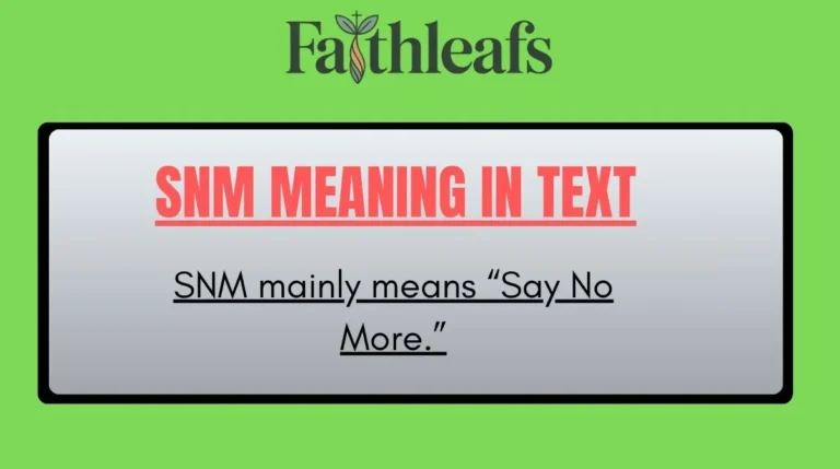 SNM Meaning in Text